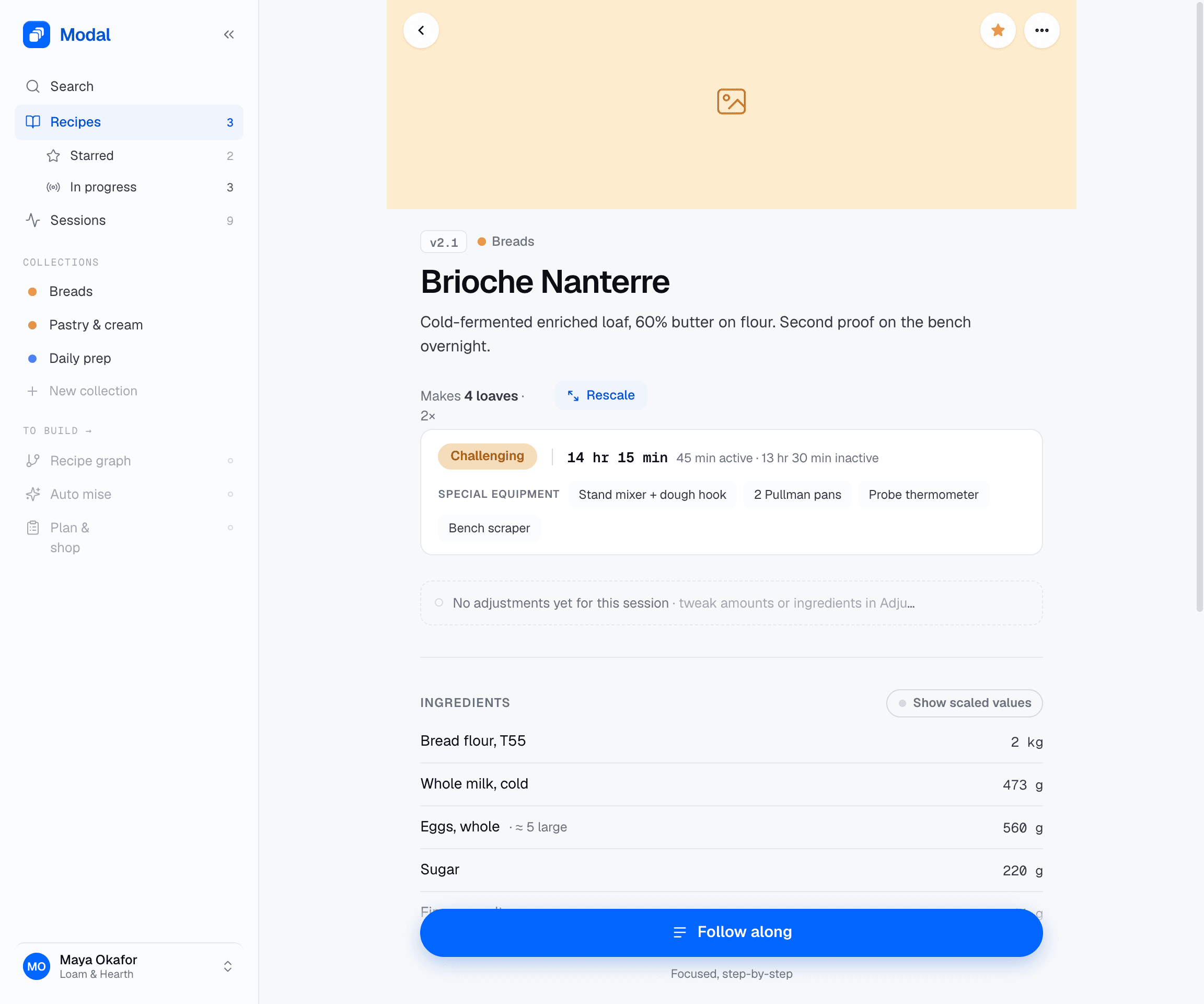 The Modal recipe library